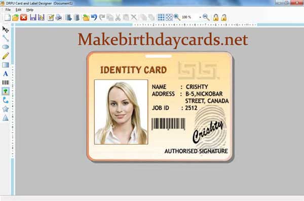 Screenshot of Make ID Cards