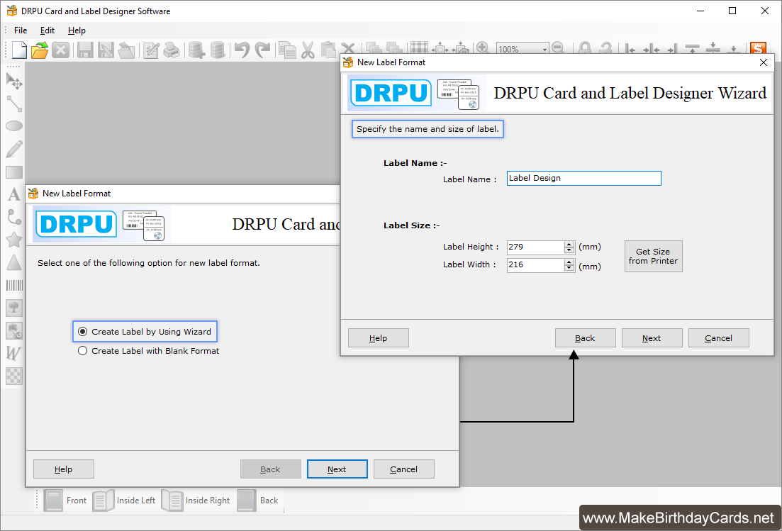 Create Label by Using Wizard