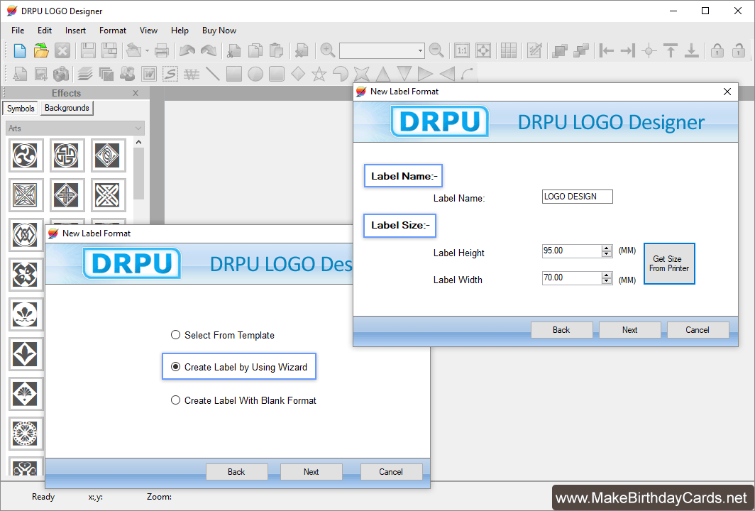 Specify Label Name and Label Shape