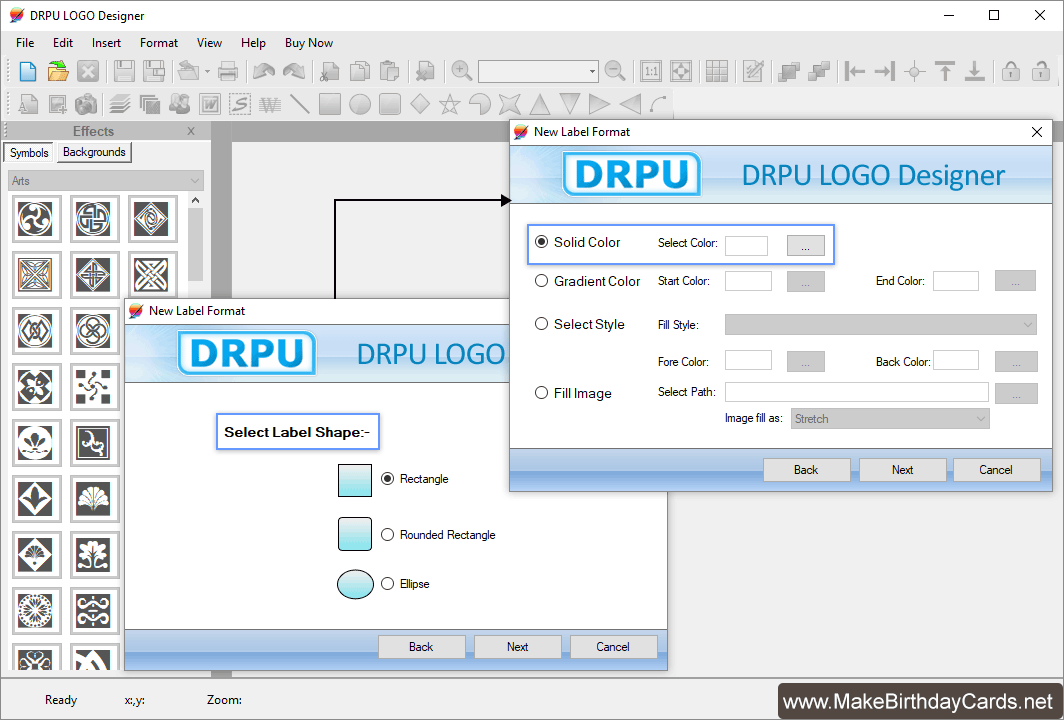 Select Label Shape